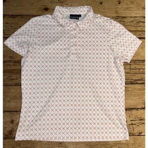 Lily’s Of Beverly Hills Women’s Size S White Multi Short Sleeve Polo Golf NWOT